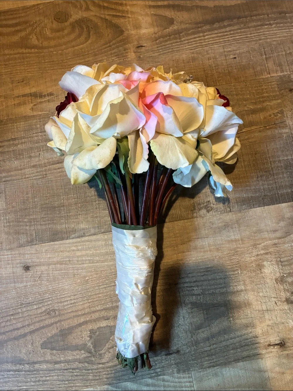 Ivory Faux Rose Bouquet for Home Accents